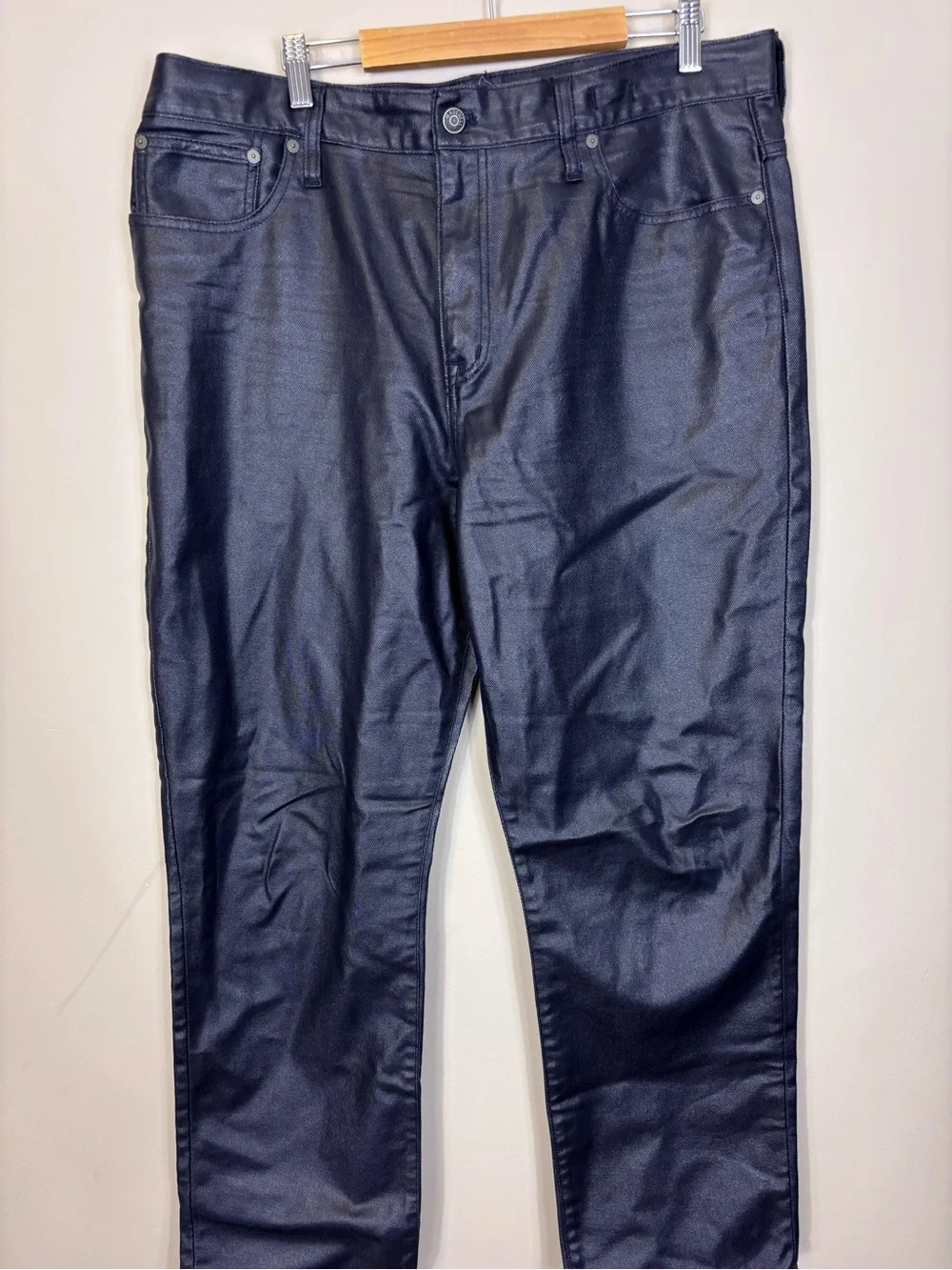 Madewell Women’s 90’s Straight Coated Navy Iridescent Jeans 33